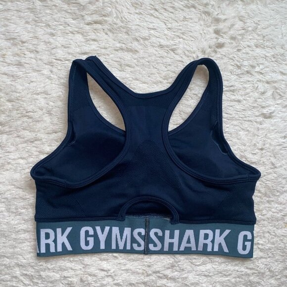 New Gymshark Navy Blue Sports Bra Top Gym Workout Small lululemon alo yoga - Picture 3 of 3